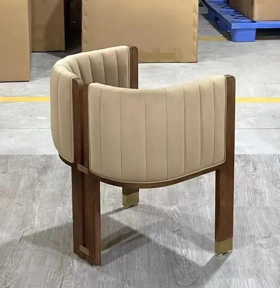 Nordic Furniture Reclining Restaurant Wood Chair Cane Wooden Rattan Lounge Arm Chairs